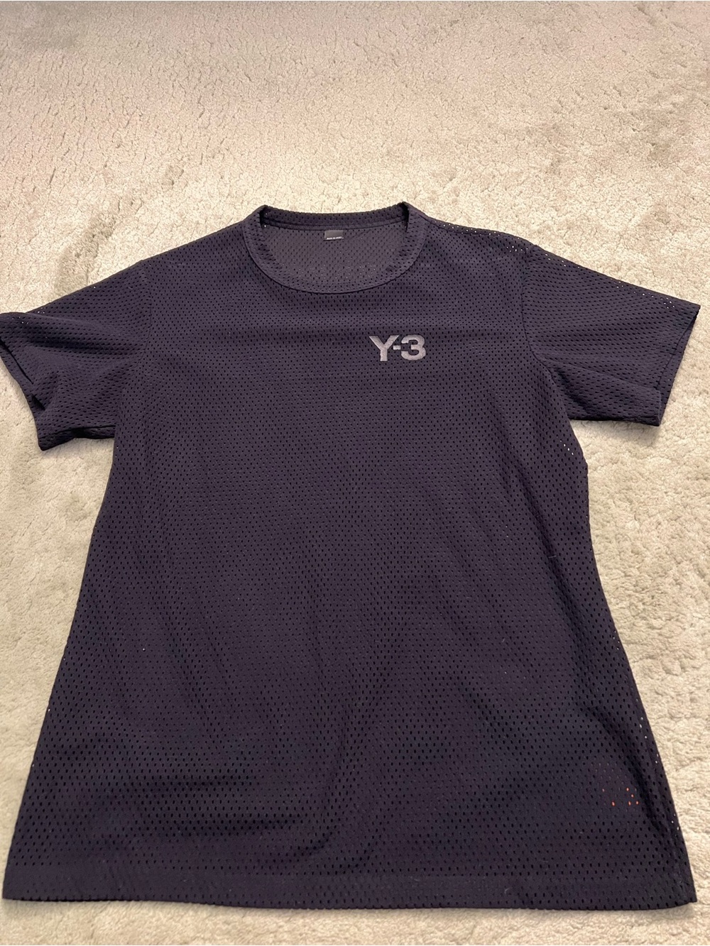 adidas Y-3 Black Mesh Short Sleeve Crew Tee